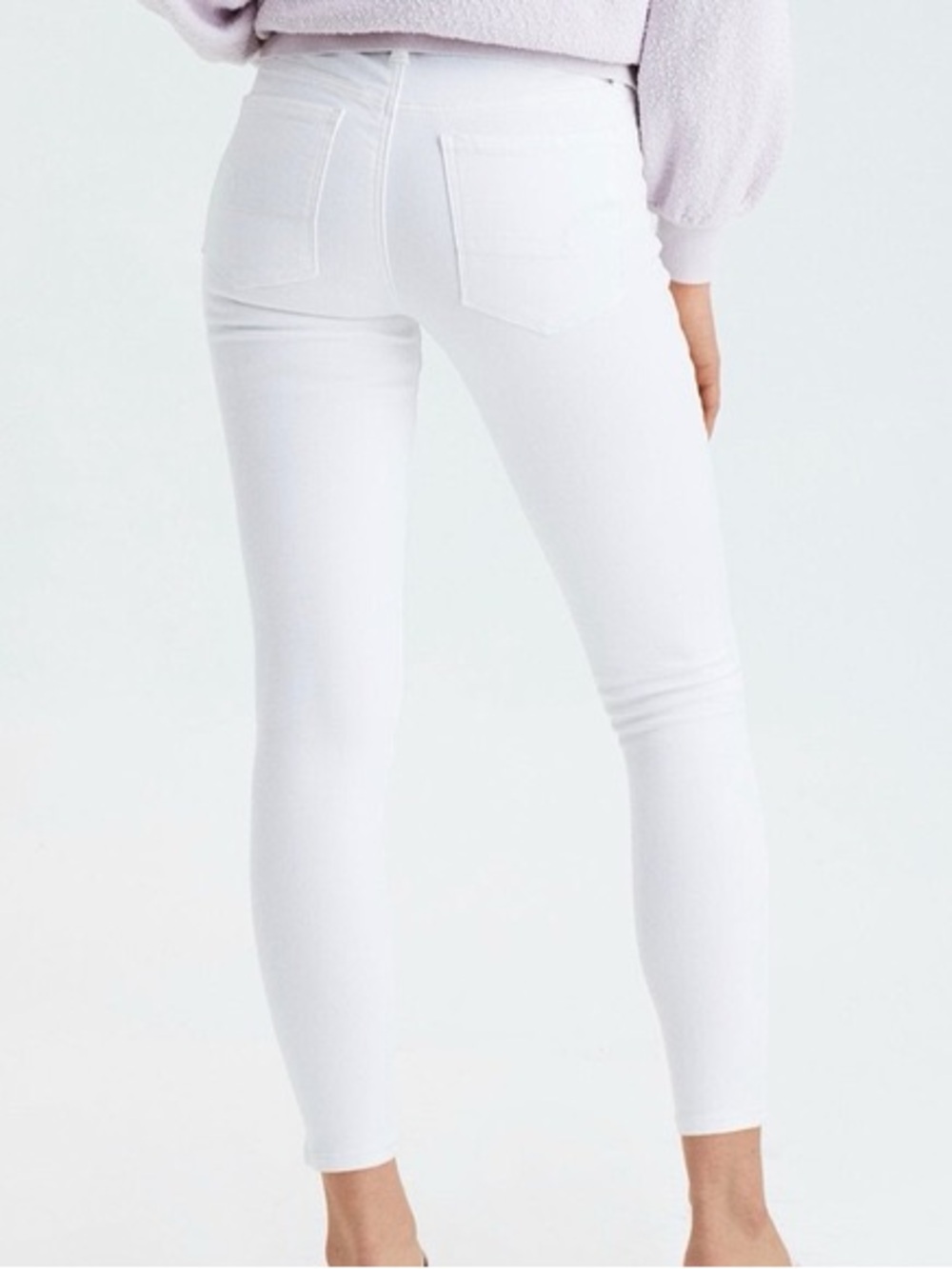 American Eagle Women’s Next Level Stretch High-Rise White Skinny Jeans Jeggings